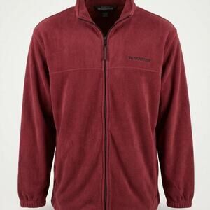Winchester Mens XL Maroon Full Zip Fleece Jacket Hunting Rugged Sportsman